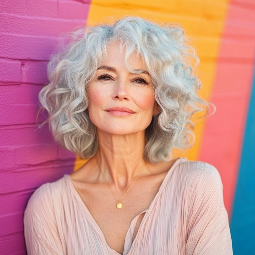 Playful curly hairstyles for older women with timeless style