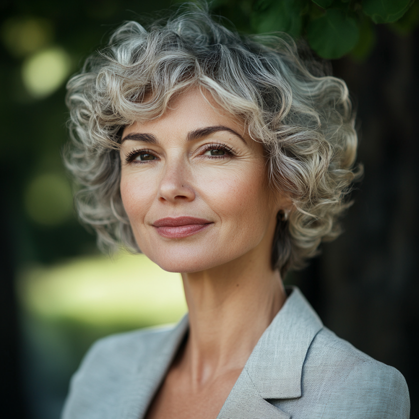 Playful curly hairstyles for older women with timeless style