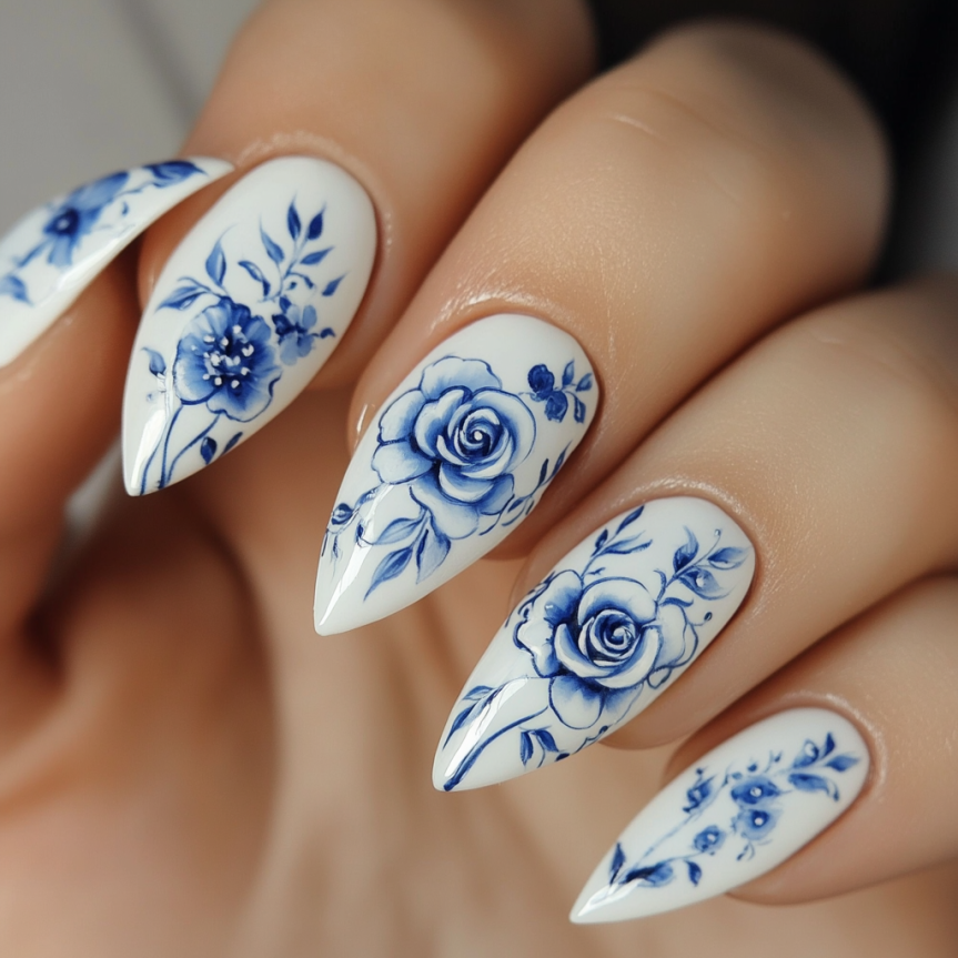 Blue and White Nail Designs That Are Too Gorgeous to Skip