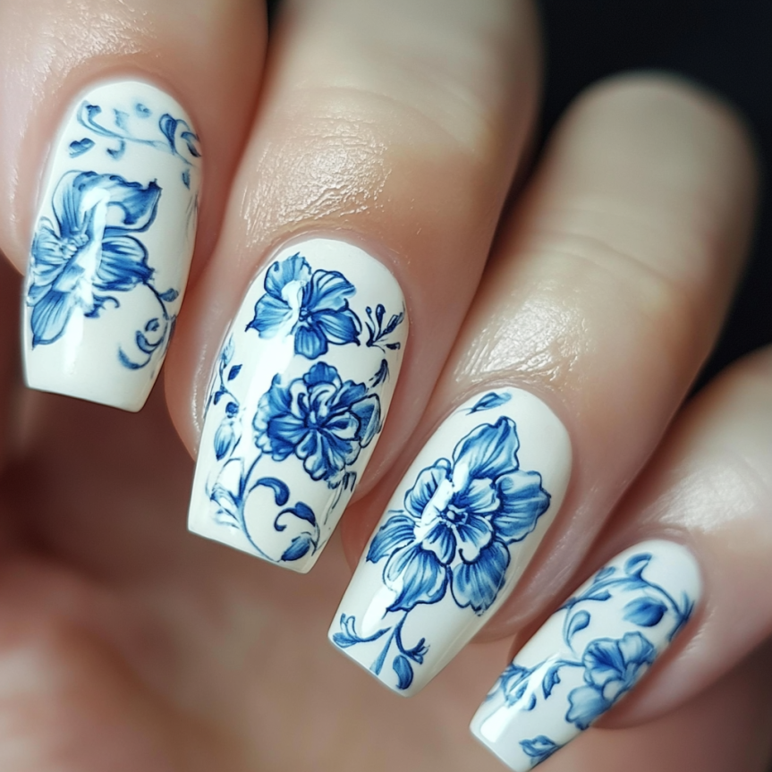 Blue and White Nail Designs That Are Too Gorgeous to Skip