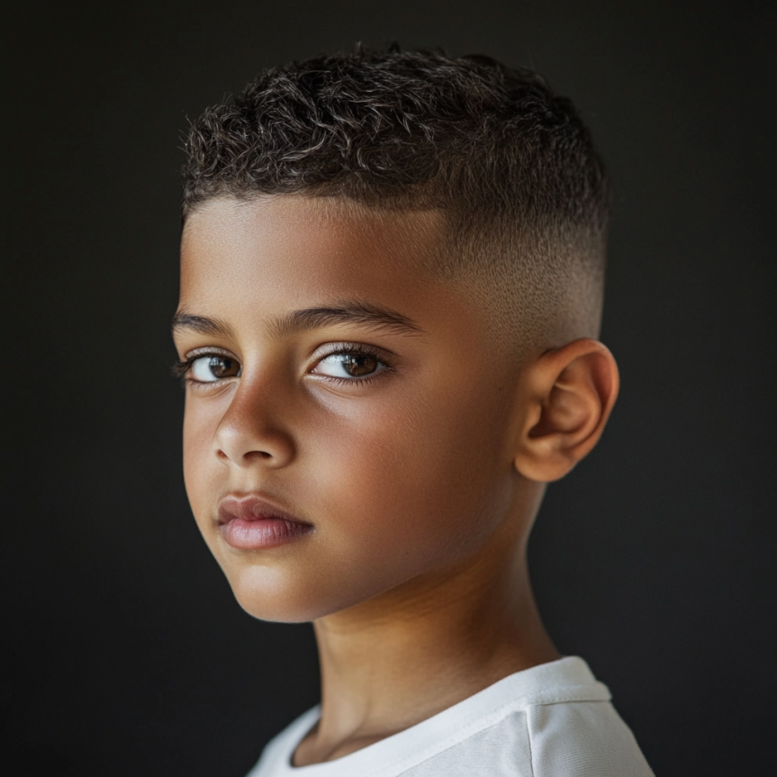 Classic textured side part haircut for boys showcasing a stylish and neat look.
