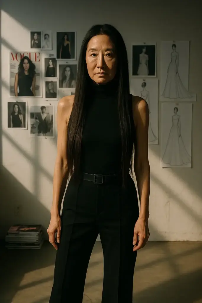 Vera Wang at 76 looking stunning in a timeless hairstyle and little black dress.
