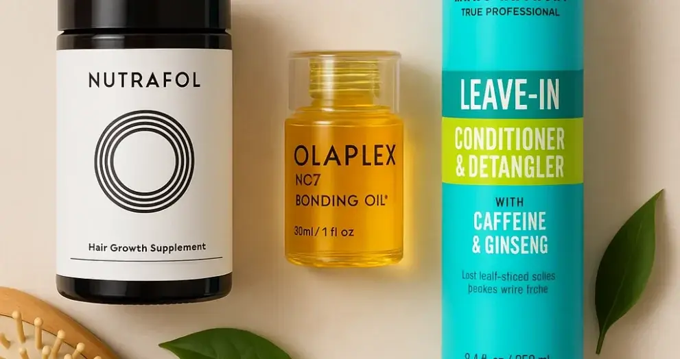 Best hair care products reviews 2025 featuring Nutrafol, Olaplex, and Marc Anthony