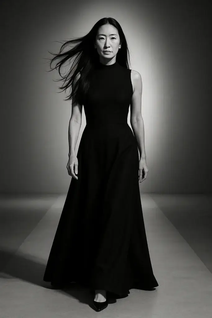 Vera Wang at 76 looking stunning in a timeless hairstyle and little black dress.