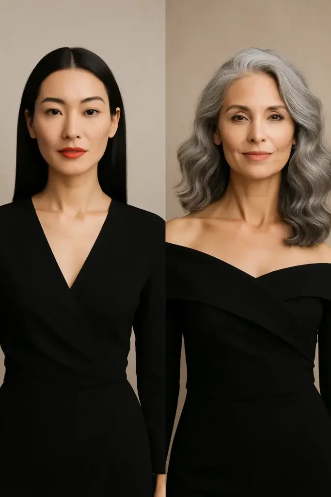 Vera Wang at 76 looking stunning in a timeless hairstyle and little black dress.