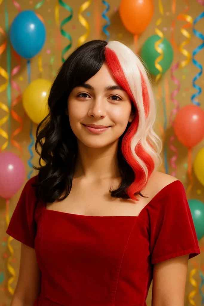 Canada Day 2025 red and white hairstyles