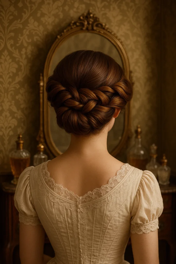 caramel highlights on brown hair with vintage charm