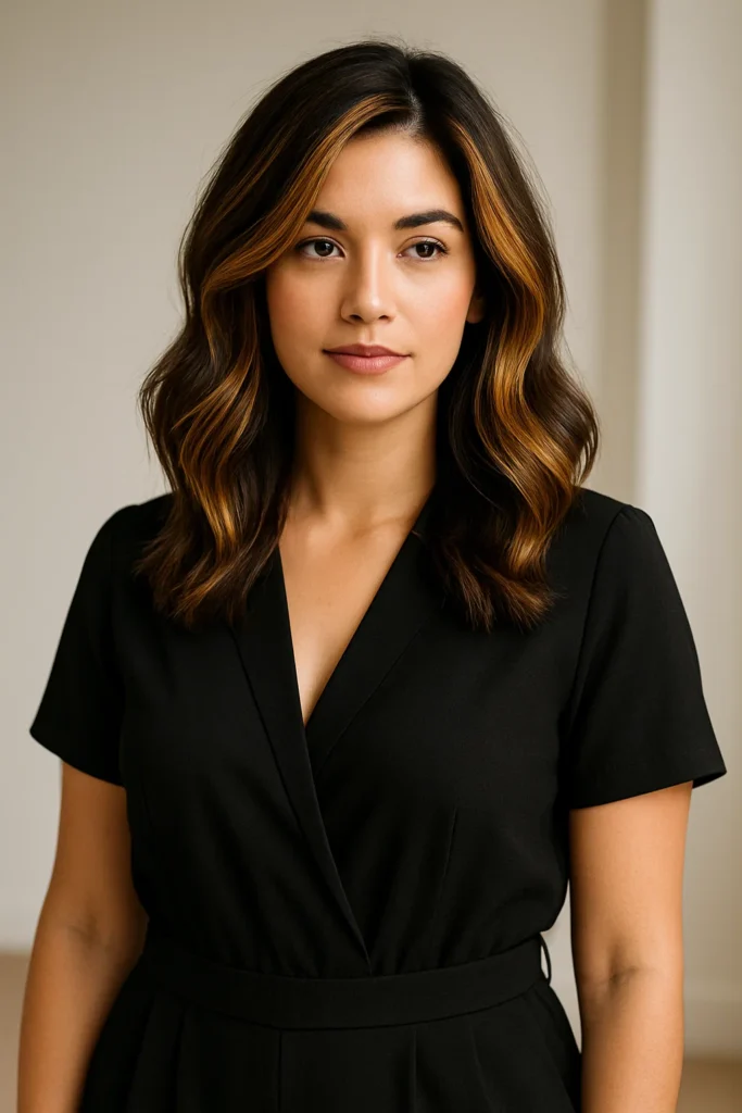 caramel highlights on brown hair