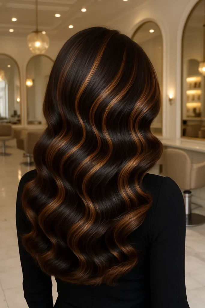 caramel highlights on brown hair