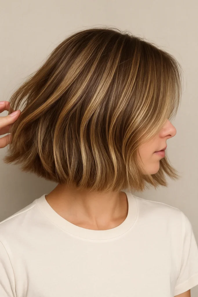 caramel highlights on brown hair