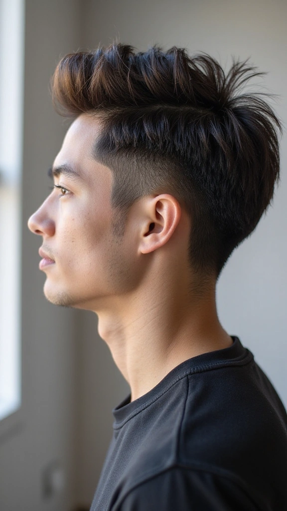 Trendy men’s haircut 2025 with fade and textured top