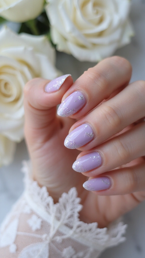 Elegant French tip wedding nail design
