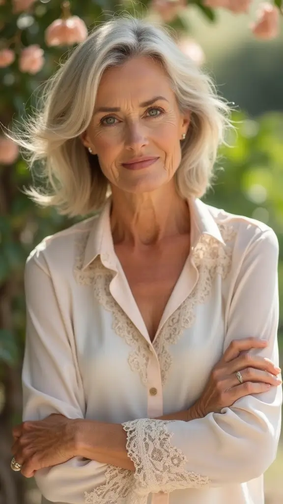 Chic short hairstyle for older women with fine hair 2025