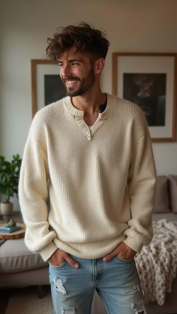 Trendy wolf haircut for men with textured layers