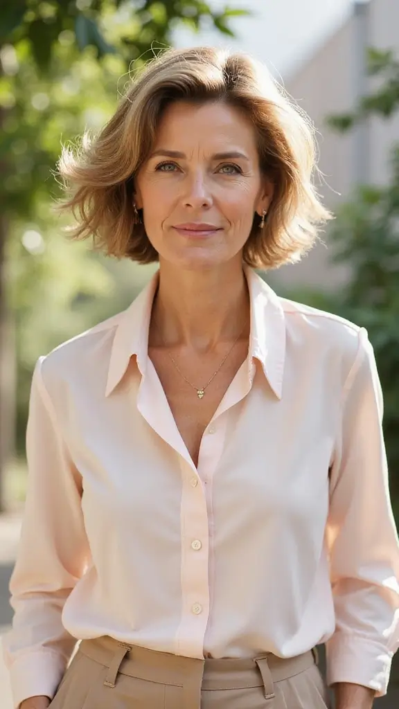 Chic short hairstyle for older women with fine hair 2025