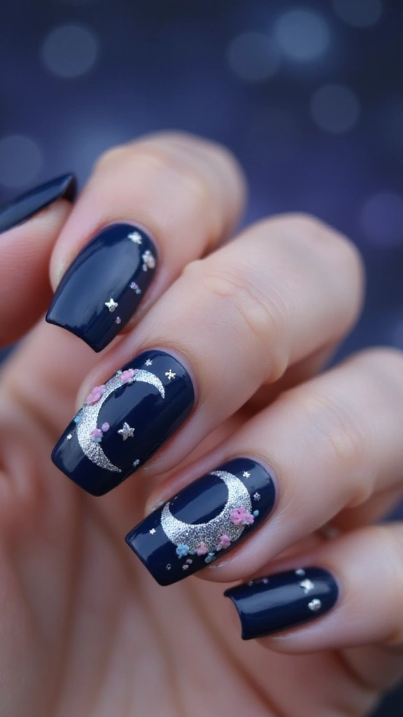 Pastel floral nail art design for spring