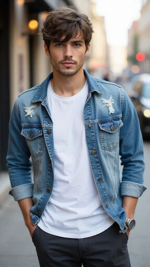 Trendy men’s haircut 2025 with fade and textured top