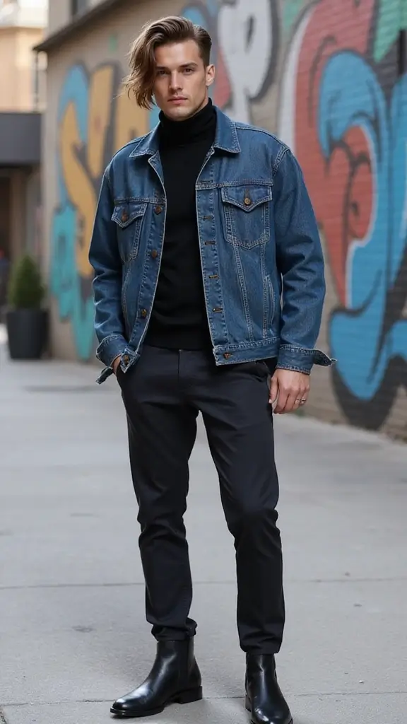 Trendy wolf haircut for men with textured layers