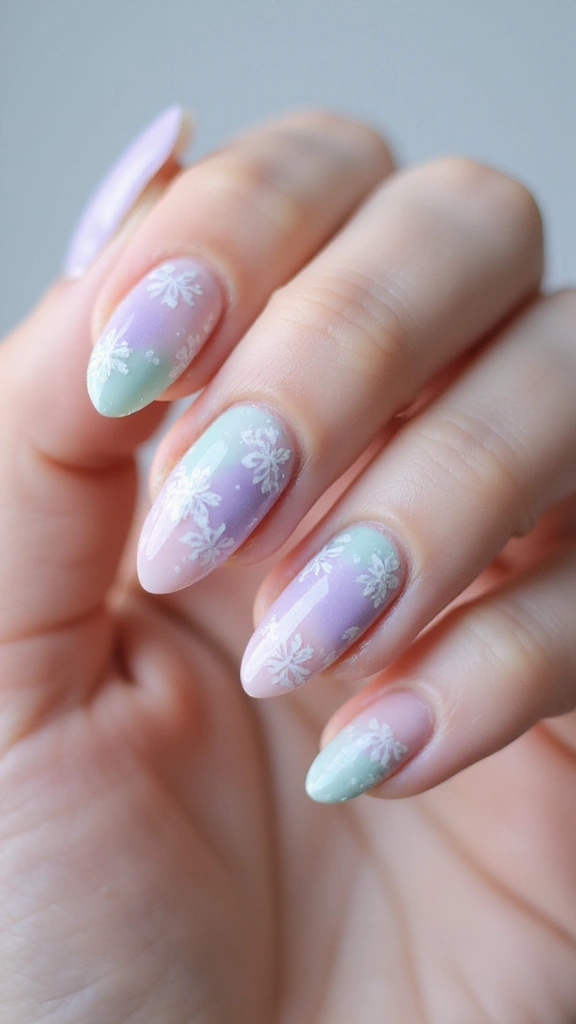 Pastel floral nail art design for spring