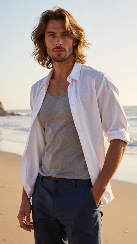 Trendy wolf haircut for men with textured layers