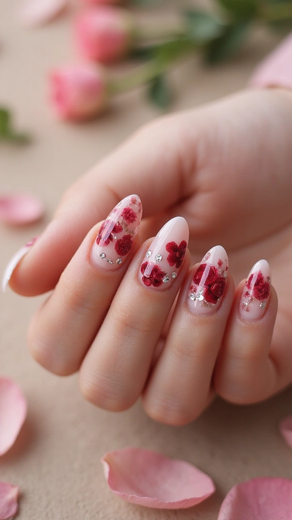 Pastel floral nail art design for spring