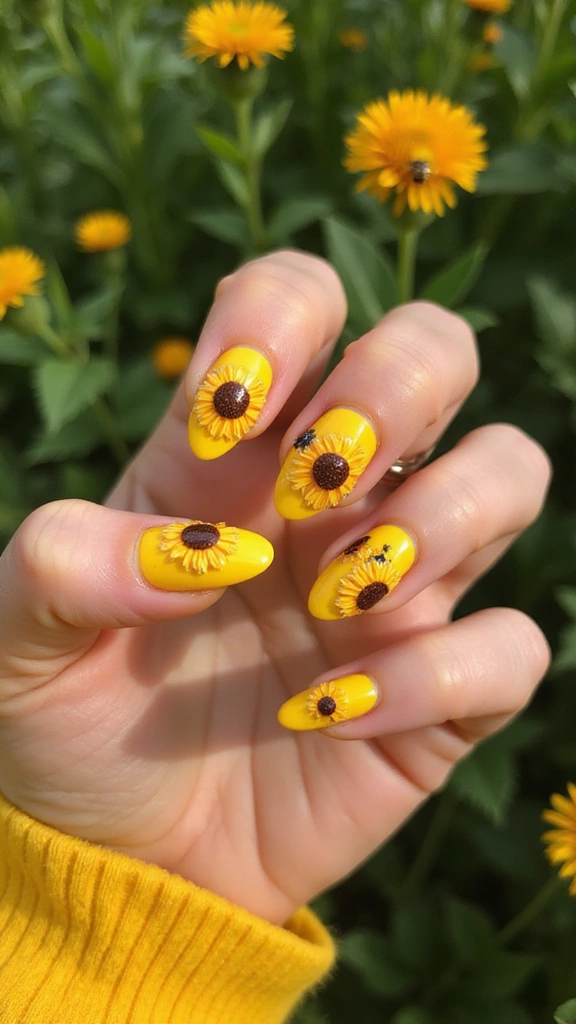 Pastel floral nail art design for spring