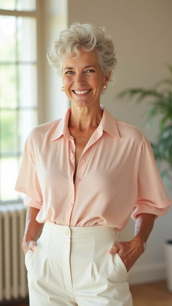 Chic short hairstyle for older women with fine hair 2025