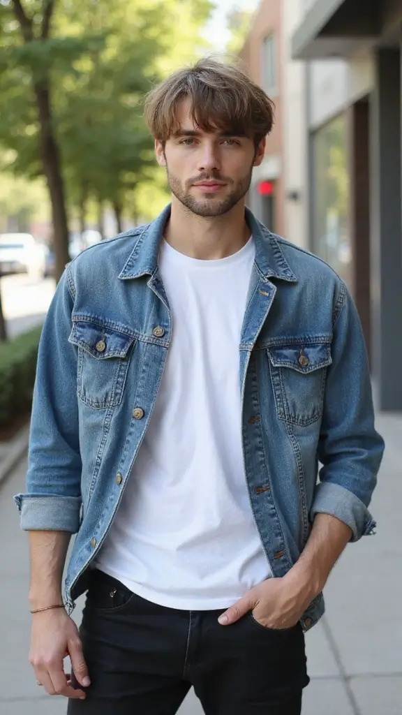 Trendy men’s haircut 2025 with fade and textured top