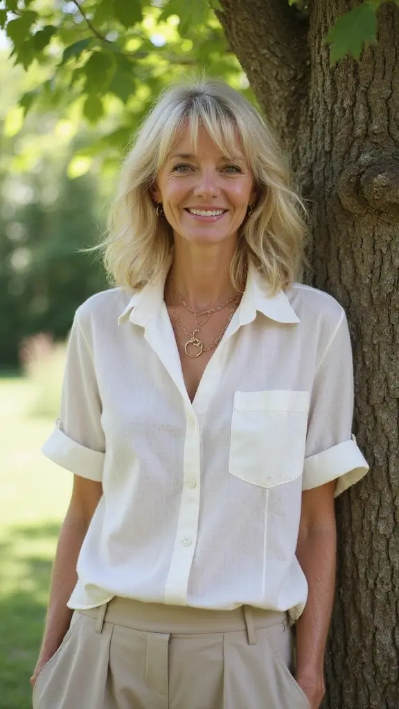 Chic mid-length hairstyle for women over 60 with fine hair 2025