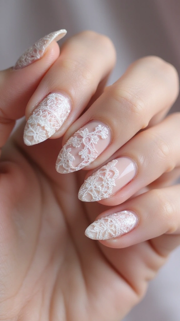 Elegant French tip wedding nail design
