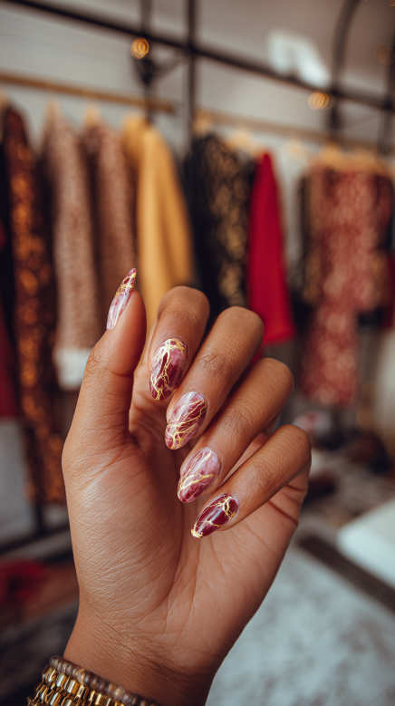 fall nails black women with trendy seasonal designs