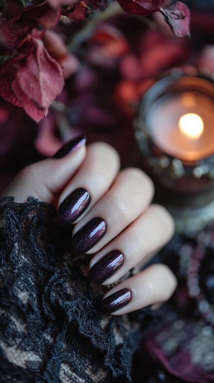 simple fall nails with autumn-inspired colors and designs