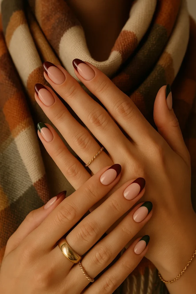simple fall nails with autumn-inspired colors and designs