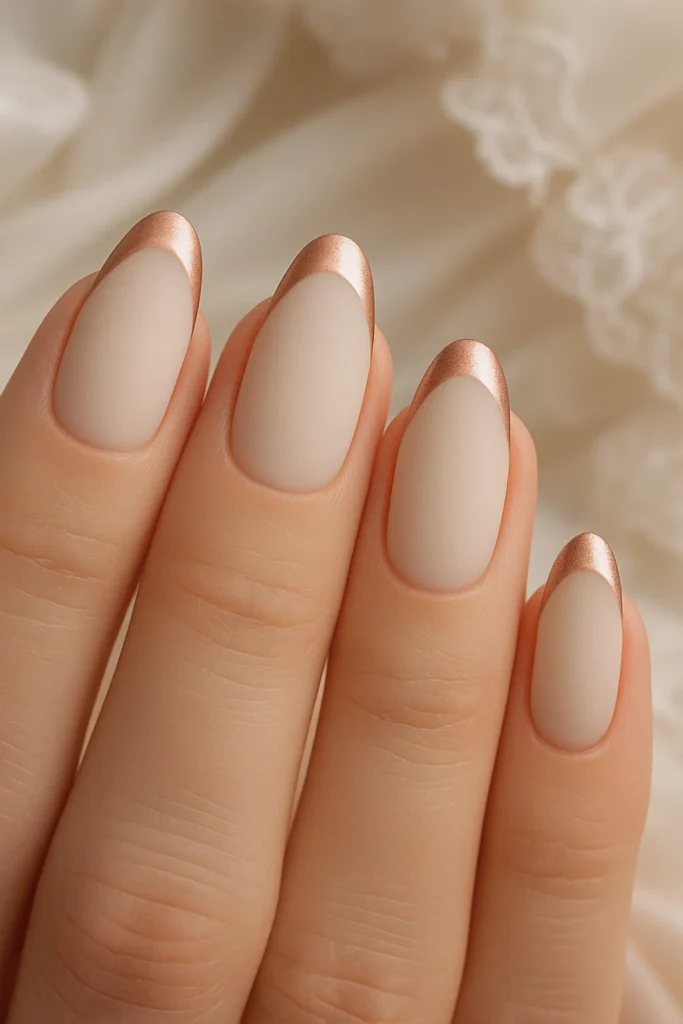 Elegant French tip wedding nail design