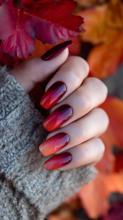 simple fall nails with autumn-inspired colors and designs