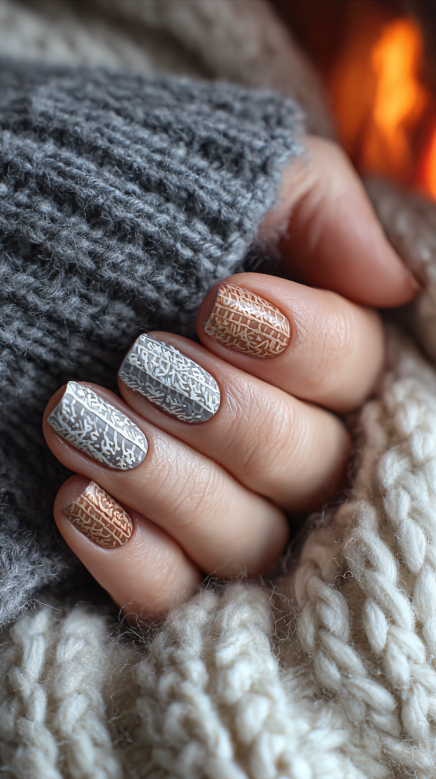 simple fall nails with autumn-inspired colors and designs
