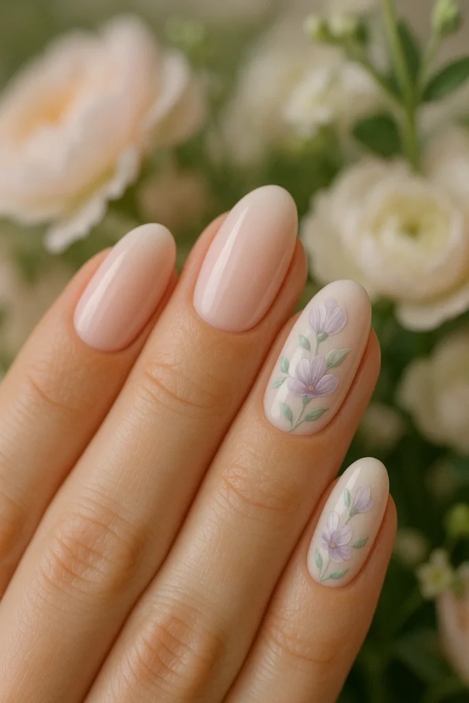 Elegant French tip wedding nail design
