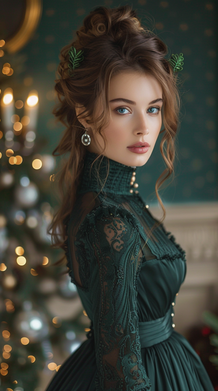 christmas party hairstyles with festive accessories