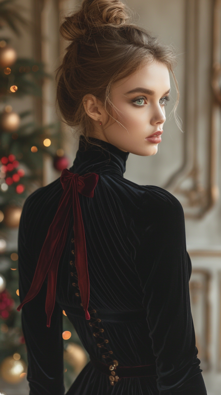 christmas party hairstyles with festive accessories