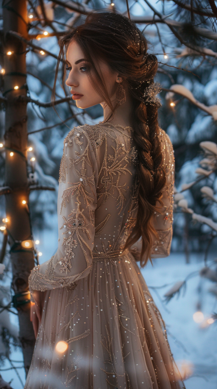 christmas party hairstyles with festive accessories