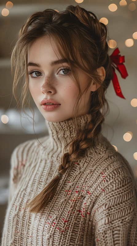 christmas party hairstyles with festive accessories