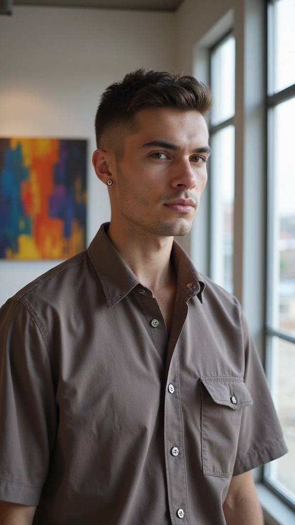Discover 25 Jaw-Dropping French Crop Haircuts with Mid Fade You Must Try! - 25. Artistic French Crop with Geometric Fade