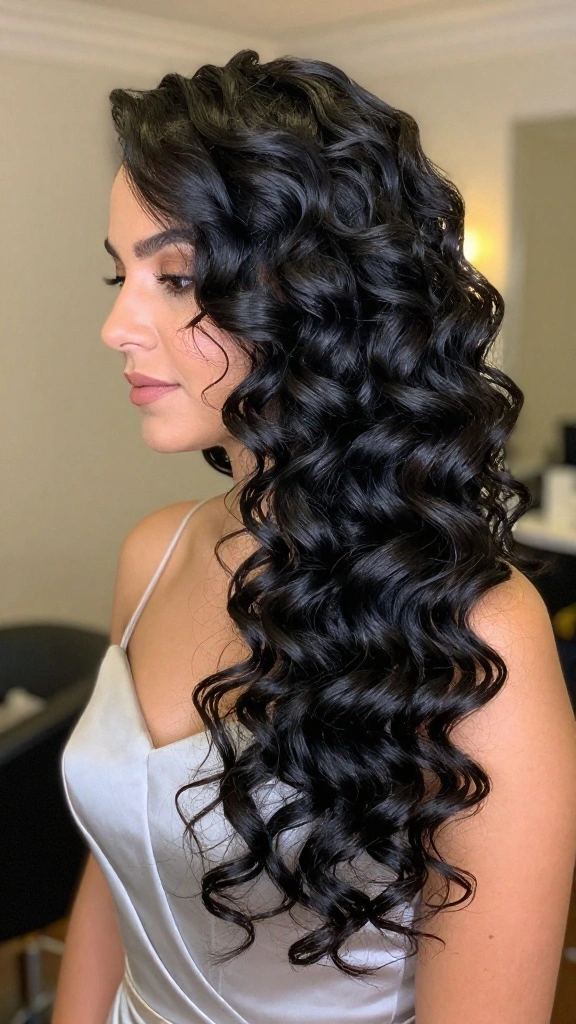 17 Stunning Black Cherry Hair Color Ideas with Dark Highlights (You Won't Believe #5!) - 4. Curly Black Cherry Updo 1