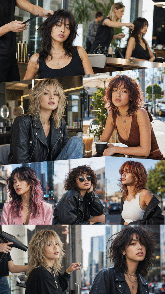 Classic medium wolf cut hairstyle for women with layered ends