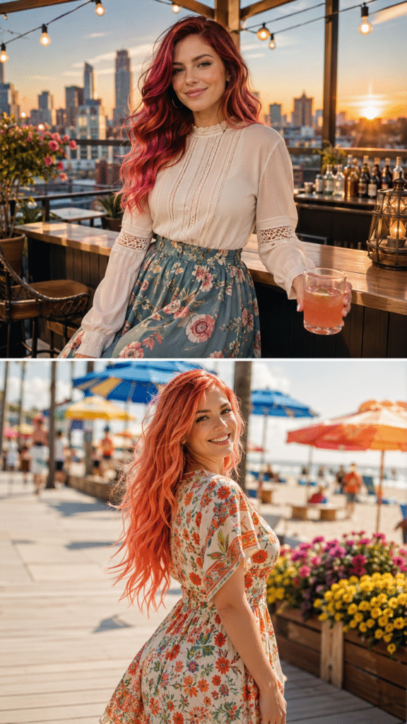 Bold summer hair color inspiration collage 2026