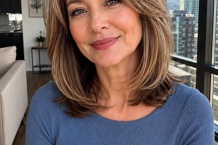 seven Hairstyles for Women Over 55 With Broad Shoulders and Fuller Figures