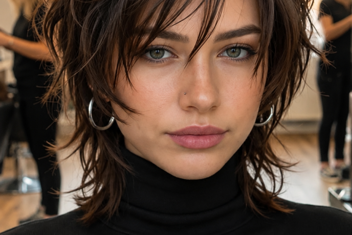 Nine Short Shag Styles for Round Faces That Add Definition